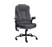 SEDIA DA UFFICIO VIDAXL 20572 Ergonomica Massaggiante in Velluto Grigio Scuro con Braccioli