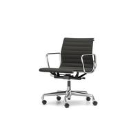 Sedia da Ufficio Vitra EA118 con Meccanismo Girevole/bracciolo/inclinazione in Pelle Nero /struttura Cromo