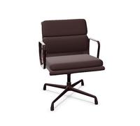 Sedia da Ufficio Vitra Soft Pad EA 208 con Binario Girevole Rosso Scuro/nero/bordeaux Scuro