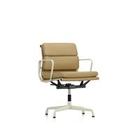 Sedia da Ufficio Vitra Soft Pad EA 231 con Meccanismo Girevole, Braccioli e Inclinazione, Colore Gesso/cammello