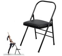 Sedia da yoga pieghevole per pilates, attrezzo per l'equilibrio senza schienale, allevia il mal di schiena, leggera e portatile, disponibile in nero, marrone, bianco, arancione