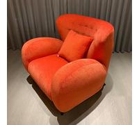 Sedia dal design moderno color crema bouclé, morbida lana di agnello, divano singolo, comoda sedia pigra, sedie sherpa bouclé per soggiorno, camera da letto, rosso, 85 x 79 x 82 cm