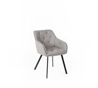 Sedia dalle linee morbide ed estremamente contemporanee danno forma a MODELLO Elsa, dimensioni 60x55x h 75 cm - peso 11 kg sedia in tessuto colore grigio Chiaro grigio