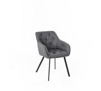 Sedia dalle linee morbide ed estremamente contemporanee danno forma a MODELLO Elsa, dimensioni 60x55x h 75 cm - peso 11 kg sedia in tessuto colore grigio scuro nero