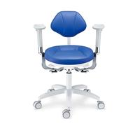Sedia dentale con rotazione a 360°, altezza regolabile, schienale e braccioli, per dentisti e assistenti dentistici, uso in cliniche e saloni di bellezza