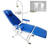 Sedia dentale portatile con luce LED, gambe in acciaio inox, facile da montare, adatta per cliniche e case