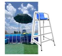 Sedia di osservazione del bagnino dell'acciaio inossidabile con il foro del sedile, del gancio e del parasole per le operazioni di sicurezza e salvataggio della spiaggia