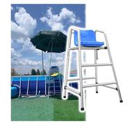 Sedia di osservazione del bagnino dell'acciaio inossidabile con il foro del sedile, del gancio e del parasole per le operazioni di sicurezza e salvataggio della spiaggia