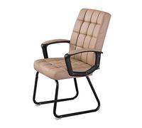 Sedia direzionale ergonomica girevole con piede di arco, in pelle, capacità 250 kg, elegante design cachi per uso domestico e conferenze, comoda seduta per studio
