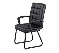 Sedia direzionale ergonomica girevole con piede di arco, seduta in pelle, capacità 250 kg, elegante sedia da ufficio per casa e conferenze, comoda seduta per studio (nero)