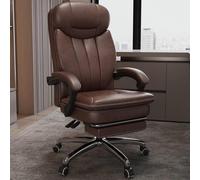 Sedia Direzionale Sedia da Scrivania Manageriale per La Casa Sedia Direzionale Reclinabile in Pelle Bovina Comoda Sedia da Ufficio Aziendale Sedia Ergonomica di Gesti, Brown Chair, 62 * 118-124cm