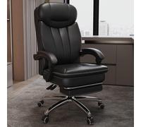 Sedia Direzionale Sedia da Scrivania Manageriale per La Casa Sedia Direzionale Reclinabile in Pelle Bovina Comoda Sedia da Ufficio Aziendale Sedia Ergonomica di Gesti, Black Chair, 62 * 118-124cm