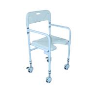 Sedia Doccia Pieghevole con Ruote in Plastica e Acciaio