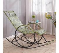 Sedia Dondolo Rattan Tempo Libero All'aperto,Sedile Reclinabile Con Schienale Alto Legno Massello, Design Due Ruote, Forte Capacità Carico,For Portico, Patio, Giardino, Cortile, Interni ( Color : F )