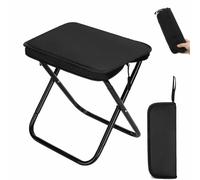 Sedia e borsa pieghevoli for esterni 2 in 1, mini sgabello portatile con tracolla regolabile, for campeggio, pesca, escursionismo, picnic, barbecue(Black,Small)