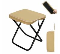 Sedia e borsa pieghevoli for esterni 2 in 1, mini sgabello portatile con tracolla regolabile, for campeggio, pesca, escursionismo, picnic, barbecue(Beige,Large)