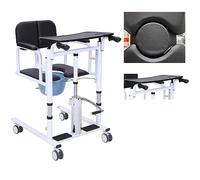 Sedia elevatrice Portatile per pazienti Sedia a rotelle per trasferimento Regolabile Auto-Servizio con Sedile divisibile a 180° e Sedile WC Sollevatore per Sedia a rotelle per Trasporto