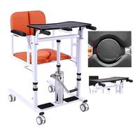 Sedia elevatrice Portatile per pazienti Sedia a rotelle per trasferimento Regolabile Auto-Servizio con Sedile divisibile a 180° e Sedile WC Sollevatore per Sedia a rotelle per Trasporto