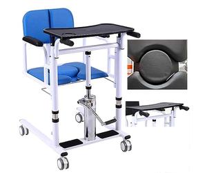 Sedia elevatrice Portatile per pazienti Sedia a rotelle per trasferimento Regolabile Auto-Servizio con Sedile divisibile a 180° e Sedile WC Sollevatore per Sedia a rotelle per Trasporto