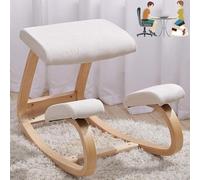 Sedia ergonomica al ginocchio, per una migliore postura correzione delle correzioni, sgabello in legno, per l'ufficio di casa, beige