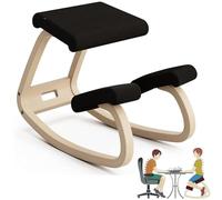 Sedia ergonomica, al ginocchio, per una migliore tenuta, per la correzione delle correzioni, sgabello in legno, per l'ufficio di casa, nero