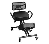 Sedia ergonomica con supporto per la schiena, regolabile in altezza, con schienale, cuscini spessi, ruote bloccabili, per ufficio, sgabello per la correzione della postura, allevia il mal di schiena