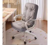 Sedia ergonomica da ufficio per la casa con altezza regolabile, sedia da scrivania con ruote per camera da letto e postazione di lavoro (taglia unica, grigio chiaro a)