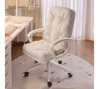 Sedia ergonomica da ufficio per la casa con altezza regolabile, sedia da scrivania con ruote per camera da letto e postazione di lavoro (taglia unica, beige)