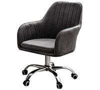 Sedia ergonomica girevole per computer, per casa e ufficio, elegante sedia imbottita con base in metallo e schienale per comfort e supporto