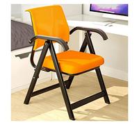 Sedia ergonomica impilabile con schienale medio in rete con braccio imbottito per tablet, sedia pieghevole da ufficio con seduta imbottita, senza ruote, ideale per casa e spazio di lavoro