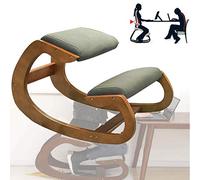 Sedia Ergonomica in Ginocchio Con Sgabello in Legno - a Dondolo per Ufficio da Scrivania Con Cuscino - Professionale