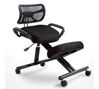 Sedia ergonomica in ginocchio, sgabello a dondolo regolabile per correggere la postura, altezza regolabile e girevole, ideale per ufficio e uso domestico (nero)