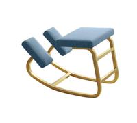 Sedia ergonomica in legno for ginocchia, sgabello posturale, sedia ADHD, sedia ortopedica for correggere dolori alla schiena e al collo(Blue,75x50x45cm-Gold)