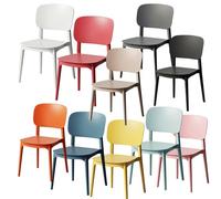 Sedia ergonomica in plastica per cena, facile da impilare e riporre, materiale PP atossico, design senza braccioli, schienale alto, ideale per casa, ufficio e sale da pranzo