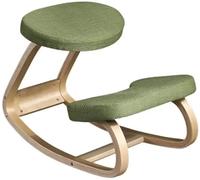 Sedia ergonomica inginocchiata, design a dondolo in legno curvato, correzione della postura, supporto per la schiena, regolabile, per uso domestico e ufficio