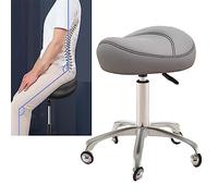 Sedia ergonomica per dentisti con ruote, sgabello idraulico resistente, per studio clinico, tatuaggio, regolabile e confortevole (grigio chiaro)
