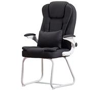 Sedia ergonomica per ospiti da ufficio con schienale medio, con base a slitta e supporto lombare, sedia per sala conferenze senza ruote per sala d'attesa chiesa