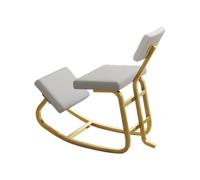 Sedia ergonomica professionale for inginocchiarsi, sedia for inginocchiarsi a bilanciamento variabile, correttore posturale da scrivania, for la circolazione posturale(White,85X45X78cm-Gold)