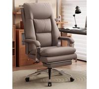 Sedia ergonomica professionale marrone per dirigenti - Altezza regolabile, design girevole e reclinabile con braccioli e supporti retrattili - Ideale per uso informatico e amministrativo
