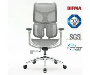 Sedia ergonomica SIHOO Doro S100 - Doppio supporto lombare dinamico - Braccioli 4D - Certificata BIFMA/SGS - Bianca - Nouvo