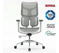 SIHOO Doro S100 Sedia da ufficio ergonomica - con supporto lombare dinamico doppio, schienale regolabile su 5 livelli, braccioli coordinati su 4D, angolo massimo di reclinazione di 135 gradi, bianca