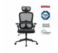 Sedia da ufficio ergonomica SIHOO M102C - Supporto lombare, braccioli ribaltabili, seduta ampia - Nero - Nouvo