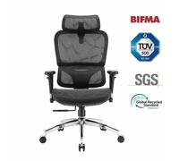 SIHOO M56B - Sedia ergonomica per ufficio, sedia alta per ufficio. Supporto lombare dinamico 3D, poggiatesta e braccioli regolabili 3D, superficie di seduta in rete traspirante nera. - Nouvo