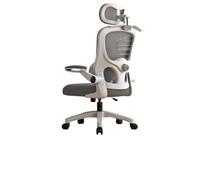 Sedia ergonomica Silla Sedia da ufficio comoda e regolabile Sedie da computer Sedie da gaming Studio, seduta prolungata (telaio bianco, rete grigia)