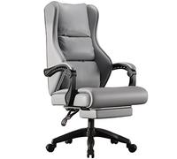 Sedia esecutiva ergonomica con schienale regolabile e comoda sedia da ufficio manageriale a rotazione a 360 ° in pelle per il lavoro supporta fino a 150 kg/330 libbre arancione, Grigio50*102112cm