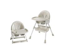 Sedia Evolutiva con Barra Frontale e Cuscino Seggiolone - Seggiolone Evolutivo 2 in 1, Altezza Regolabile, dai 6 Mesi fino ai 70 kg, con Poggiapiedi, Ergonomico (Sei in uno - Bianco sporco)