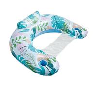 Sedia galleggiante da piscina - Mesh Pool Lounger con portabicchieri per adulti | Grandi dimensioni in PVC per il relax, sedia gonfiabile a strato singolo per piscina, lago, divertimento estivo