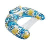 Sedia galleggiante gonfiabile per piscina, grande supporto per tazze in PVC, comoda seduta a strato singolo, zattera da nuoto per adulti per relax estivo, divano galleggiante per spiaggia, lago