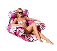 Sedia Galleggiante Per Piscina, Sofa Prendisole Pieghevole Con Schienale, Poltrona Gonfiabile Galleggiante con Motivo Foglia d'Acero, Per Adulti Nuoto Spiaggia Fiume Lago Vacanza Bagni Di Sole Abbronz