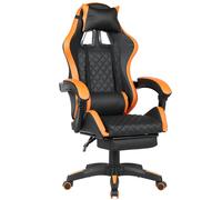 Sedia Gaming da Scrivania Arancio con Poggiapiedi Seduta Ergonomica e Regolabile